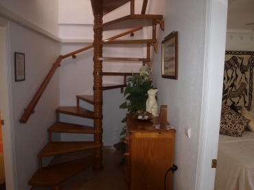 Stairs leading to fully furnished private roof terrace
